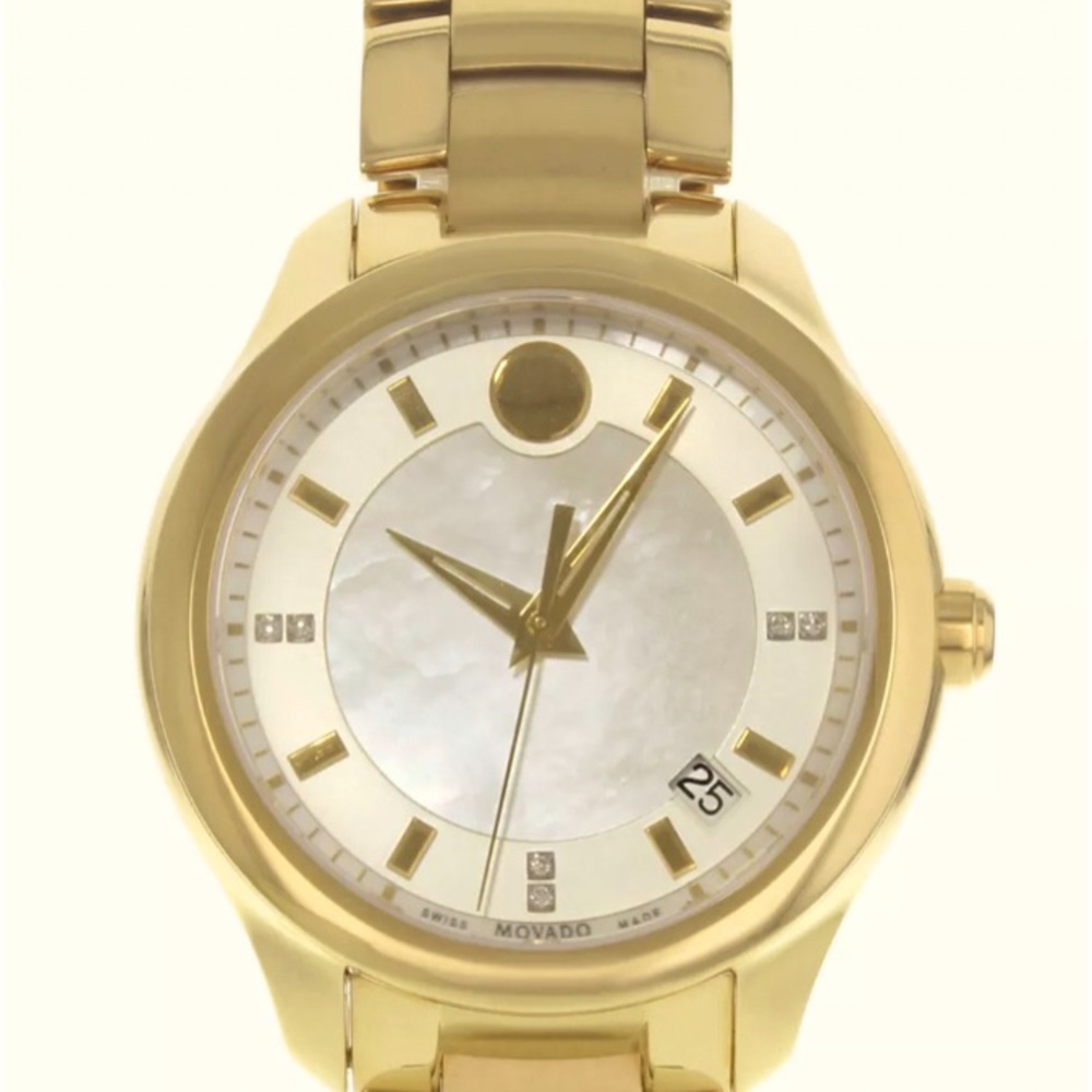 Gold Movado Bold with Diamond Accents